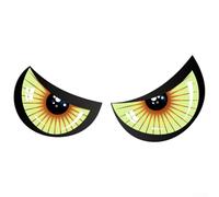 MoSundi Halloween Spooky Glowing Eyes Wall Decoration Double Sided Luminous Pendant with Fishing Line Suction Cups for Windows Doors Garden Party Horror Decor Props(A)