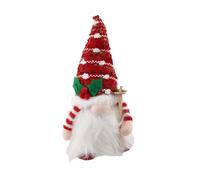 MoSundi Handmade Christmas Gnome Figure, 16 x 28 cm Decorative Tomte with Illuminated Body (AAA Battery Powered), Red or Green Festive Holiday Decoration