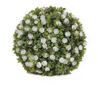 MoSundi Hanging Artificial Lavender Ball Topiary 20cm 25cm Plastic Simulation Plant Basket for Home Wedding Party Ceiling Wall Decoration(E 25cm)