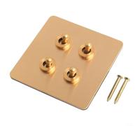 MoSundi Light Switch Panel, Brass Plate Toggle Light Rocker Switch With 12 Way Lever, 86 Type Designed For Consistent Performance In Lighting Systems(4 Gang)