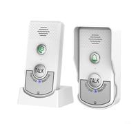 MoSundi Long Range Wireless Doorbell 1000 Meters, Two-Way Talk Smart Intercom, 2000mAh Built-in Battery, Weatherproof Outdoor Transmitter,for House Flat Villa(white)