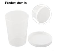 MoSundi Plastic Measuring Cup Set With Lid 50ml Laboratory Kitchen Container For Liquid And Powder Transparent Graduated Cups For Baking Cooking Mixing Storage 10 Pack