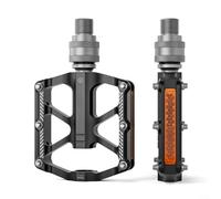 MoSundi Quick Release Bike Pedal with 3 Bearings, Folding Bicycle Pedals,for Brompton, Alloy Plat,form with 12 Anti-Slip Spikes, Blue(black)