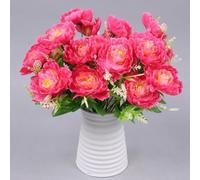 MoSundi Realistic Artificial Peonies 30cm Silk Flower Bundle Wedding | Silk Peony Artificial Flowers 30cm Fake Floral Arrangement Living Room Decor Pink