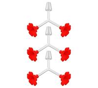 MoSundi Red Double Head Hummingbird Feeder Tubes and Stoppers, 3-Pack with Flower Ports for DIY Bird Feeding, Leak-Resistant Glass Tube Design for Dual Feeding