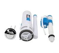 MoSundi Replacement Dual Flush Toilet Cistern Kit with Adjustable Drainage Volume, Quiet Fill Valve System for Integrated Toilets, White