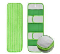 MoSundi Reusable Microfiber Mop Pads for Swiffer Sweeper XL, Thick 12mm Absorbent Refills Wet Dry Use on Hard Floors, Machine Washable, Green, 4 Pack(2 PACK)