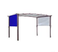 MoSundi Silver Coated Polyester Patio Canopy 2x2m Windproof(Blue)