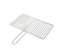 MoSundi Stainless Steel Fish Grilling Basket with Handle for BBQ Grill, Compatible with Meat Vegetables Shrimp, 24 x 35 cm vertical bar 24 * 35cm
