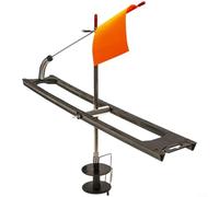 MoSundi Stainless Steel Ice Fishing Tip-Up, Automatic Assault Platform with Height Adjustable Flag and Measurement Scale for Winter Sport