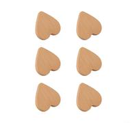 MoSundi Stylish Set of Wooden Drawer Handles 6 Heart Shape Pulls Crafted from Natural Beech Wood