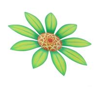 MoSundi Vibrant 3D Metal Flower Wall Art, Hand-Painted Iron Hanging Decor Indoor Outdoor, Whimsical Garden Ornament Patio Yard Fence, Yellow 17x17cm(green)