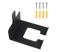 MoSundi Wall Mounted Garden Tool Organizer Holder for Lawn Trimmers, Hedgetrimmers, Rakes, Shovels - Heavy Duty Stainless Steel Whackers Rack, Black