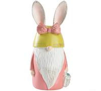 MoSundi Weatherproof Resin Gnome 22cm for Patio Yard(Pink Clothes)