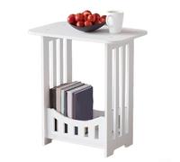 MoSundi White Plastic End Table 32x22cm for Small Spaces(Single level)