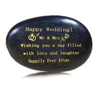 MoSunold Happy Wedding Gift, Congratulations Present Wedding Rock for Bride and Groom Congratulations on your Wedding Day Mr Mrs Friend (Wedding)