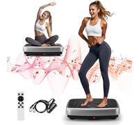 MOSUNY Vibration Plate, Vibration Plate Exercise Machine For Lymphatic Drainage, 2025 Upgraded Double Motors for Vibrating Plate Weight Loss, 450 LBS Capacity Vibration Plate For Whole Body Workout