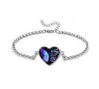MOSURNSJWY Cremation Jewelry Heart Urn Bracelet for Ashes for Women Memorial Pendant Human Ashes Keepsake Link Bracelet, 8.66 Inch, Stainless Steel, no gemstone