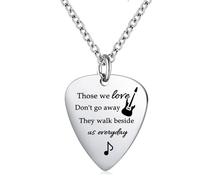 MOSURNSJWY Cremation Jewelry Necklaces Urn Guitar Pick for Women Men Cremation Keepsake Memorial Human Ashes Pendant for Lost Loved Ones, Stainless Steel, No Gemstone