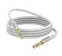MOSWAG 0.5M Aux Cable, 3.5mm to 3.5mm Male to Male Jack Stereo Audio Cable | Nylon Braided Mini Jack to Mini Jack, Gold-Plated Plug, Tangle-Free Headphone Wire for Car, Headphones, Speakers, PC, Tablet
