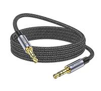 MOSWAG 0.5M Aux Cable,3.5mm to 3.5mm Male to Male Jack Stereo Audio Cable | Nylon Braided Mini Jack to Mini Jack, Gold-Plated Plug, Tangle-Free Headphone Wire for Car, Headphones, Speakers, PC, Tablet