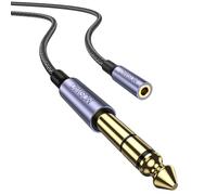 MOSWAG 1/4 to 3.5mm Headphone Adapter 6.6FT/2Meter,TRS 6.35mm 1/4 Male to 3.5mm 1/8 Female Stereo Jack Audio Adapter for Amplifiers,Guitar Amp,Keyboard Piano,Home Theater,Headphones and More