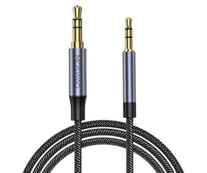 MOSWAG 1.5 Meter 2.5mm Male to 3.5mm Stereo Audio Cable Aux Replacement Jack Headphone Wire Compatible with QC 35 / QC35 II / QC25 / OE2 JBL E45BT E55BT E65BTNC Black