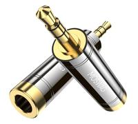 MOSWAG 1/8 Male to 1/4 Female adapter (2 Pack), 3.5mm to 6.35 Adapter, 3.5 mm to 1/4 Gold-plated Connector for Amp Adapter, Headphone, CD/DVD, Mp3, PC