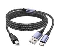 MOSWAG 2in1 USB C to USB B Printer Cable 5Feet/1.5M with USB Printer Cable USB A-Male to B-Male Cable Compatible with MacBook Pro,HP,Canon,Brother,Samsung Printers