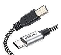 MOSWAG 3.28FT/1M Type C to USB B Cable Nylon Braided USB C Midi Cable Printer Scanner Cord with Metal Connector Compatible with AiO,HP,Canon,Samsung Printers and More