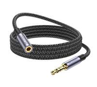 MOSWAG 3.28FT/1Meter 3.5mm Extension Cable Audio Male to Female Stereo Extension Adapter Nylon Braided Cord Compatible for Home/Car Stereos Smartphones Headphones Tablets Media Players and More