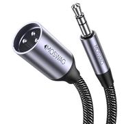 MOSWAG 3.5mm to XLR Cable - 10FT, Unbalanced TRS to XLR Microphone Cable Compatible with iPhone, iPod, Cell Phone, Laptop, Speaker, Mixer, Microphone