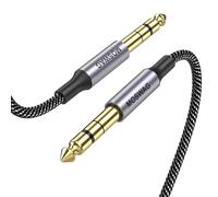 MOSWAG 6.35mm (1/4) TRS to 6.35mm (1/4) TRS Stereo Audio Cable 15 Ft Male to Male with Nylon Braided for Electric Guitar, Bass, Amplifier, Mixer, Keyboard, Speaker