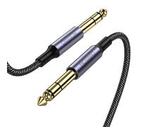 MOSWAG 6.35mm to 6.35mm Stereo Audio Cable 33ft, Straight 1/4" TRS Audio Guitar Male Jack Instrument Lead with Nylon Braided for Electric Guitar, Bass, Amplifier, Mixer, Keyboard, Speaker