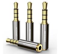 MOSWAG Headphone Adapter 2.5mm to 3.5mm adapter, 2.5mm Female to 3.5mm Male Gold Plated Audio Jack Connector Stereo/Mono Auxiliary Plug for Headphone Earphone Speaker(4 Pack)