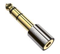 MOSWAG Headphone Adapter, 6.35mm Male to 3.5mm Female adapter, 1/8 to 1/4 adapter for Audio Cable, Amplifier, Desktop, Laptop, Tablet, Ditiqal Piano, Mp3, Headset Microphone (1Pack)