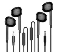 MOSWAG In Ear Headphones, Half in Ear Headphones with Mic Built in Volume Control Suitable for IPad, Android, MP3, SamsungS23 S22 S21 Most 3.5mm Audio Devices