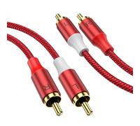 MOSWAG RCA Stereo Cable, 2RCA Male to 2RCA Male, 32.8FT/10M, Gold Plated Nylon Braided for Home Theater, Audio, HDTV, Car Stereo, Speakers