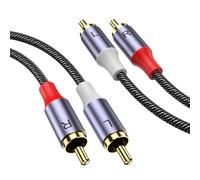 MOSWAG RCA Stereo Cable,2RCA Male to 2RCA Male Stereo Auxiliary Audio Cable Subwoofer Cable 3.28ft/1M, 24K Gold Plated Nylon Braided for Home Theater, Audio, HDTV, Car Stereo, Speakers