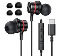 MOSWAG USB C Headphones, Wired Earbuds in-Ear Type C Earphone, Microphone & Volume Control HiFi Stereo Type C Earphones for iPhone 16 15 Pro Max, Galaxy S25 S24 FE Ultra Google Pixel-1Pack