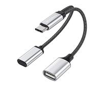 MOSWAG USB C OTG Adapter USB Type C Splitter with USB C Female and USB A Female Compatible with Chromecast with Google TV/Samsung S21 S20 S20+ Ultra/Google Pixel 5 4 4 XL 3 3 XL/LG V40 V30 G6 G8