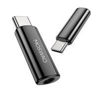 MOSWAG USB C to 3.5mm Audio Adapter, Built-in DAC Chip Hi-Fi Lossless Audio, Zinc Alloy Aux Dongle, Plug&Play for S25/S24/S23 Ultra, Pixel 8/7, iPad Pro/Mini6, 15 Series & All Type-C Devices