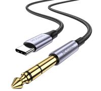 MOSWAG USB C to 6.35mm TRS Audio Cable 3M Hi-Fi Lossless Gold-Plated OFC Nylon Braided for Amplifier/Mixing Console/Monitor Headphones No Reverse/Not for Recording