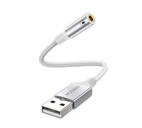 MOSWAG USB to 3.5mm Headphone Jack Audio Adapter 0.65Feet/20cm,Support USB to TRRS 4-Pole 3.5 aux Port Headset,External Stereo Sound Card for PC,Laptop,PS4,Mac etc