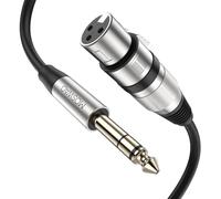 MOSWAG XLR Female to 1/4 TRS Cable 6.35mm TRS Jack 3M/10FT Microphone Cable for Power Amplifier, Audio Sound Consoles, Mixer, SoundBox, Microphone Receiver, Professional Camera