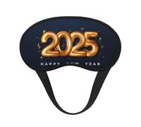 Mosytuky 2025 Happy New Year Print Sleep Mask for Back and Side Sleeper for Sleeping,Zero Eye Pressure Night Blindfold Ultralight Travel Nap Eye Cover