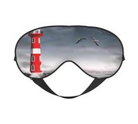 Mosytuky 3D Lighthouse in The Surf Print Sleep Eye Mask Blindfold with Elastic Strap Headband, Soft Eye Cover Eyeshade for Night Sleeping, Travel