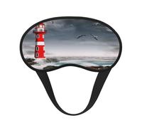 Mosytuky 3D Lighthouse in The Surf Print Sleep Mask for Back and Side Sleeper for Sleeping,Zero Eye Pressure Night Blindfold Ultralight Travel Nap Eye Cover