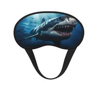 Mosytuky 3D Realistic Shark Print Sleep Mask for Back and Side Sleeper for Sleeping,Zero Eye Pressure Night Blindfold Ultralight Travel Nap Eye Cover