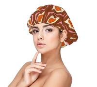 Mosytuky 70'S Retro Print Silky Satin Bonnet For Sleeping,Hair Bonnet For Women And Men,Adjustable Sleep Bonnet For Curly Hair